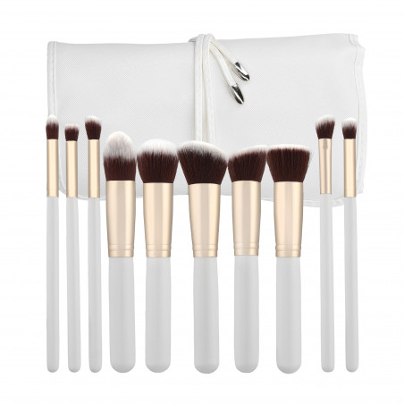 MIMO 10 Pcs Makeup Brush Set, White