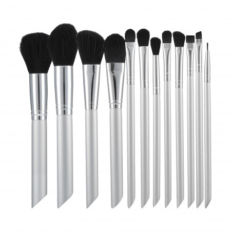 MIMO set of 12 make-up brushes, Silver