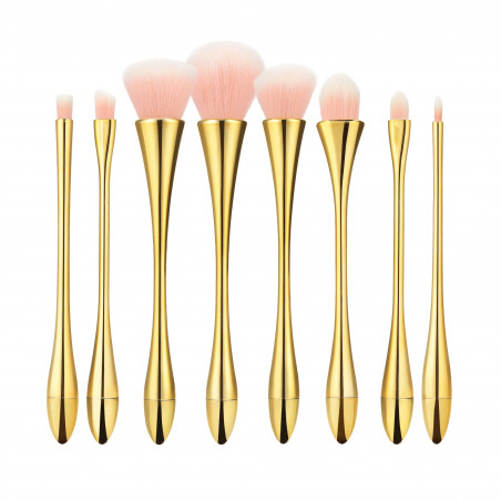 MIMO 8 Pcs Makeup Brush Set, Gold