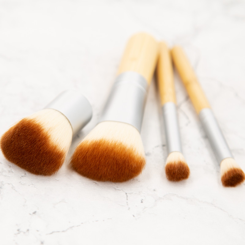 MIMO Set Pennelli Makeup Viso 4 Pezzi, Da Viaggio