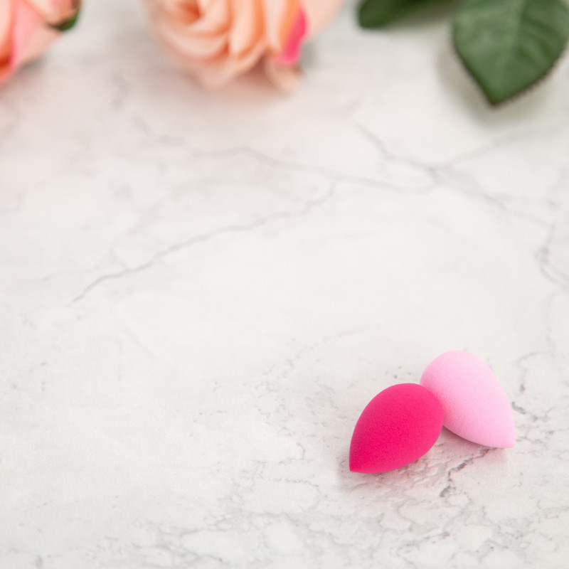 MIMO Zestaw dwóch gąbek do makijażu, Raindrop Mini, Różowa - 3