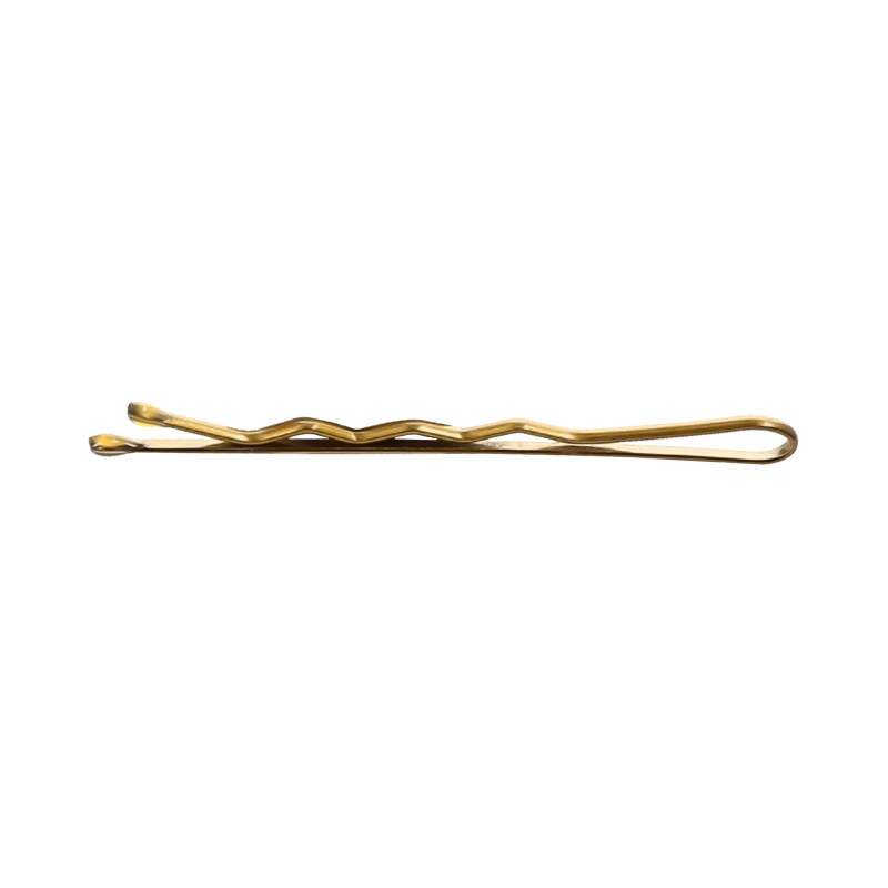 LUSSONI Фиби за коса, дължина 4 см, златни, гофрирани, 250 бр.