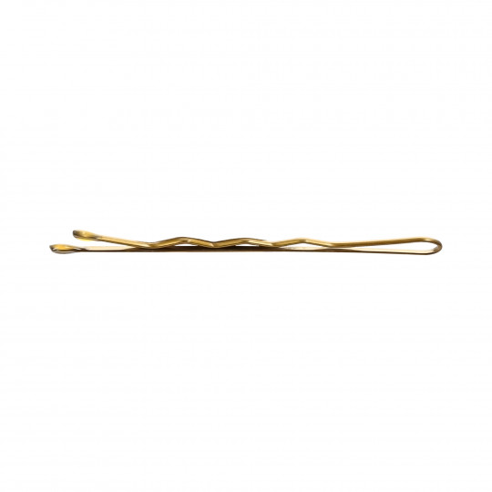 LUSSONI Фиби за коса, дължина 6 см, златни, гофрирани, 250 бр.