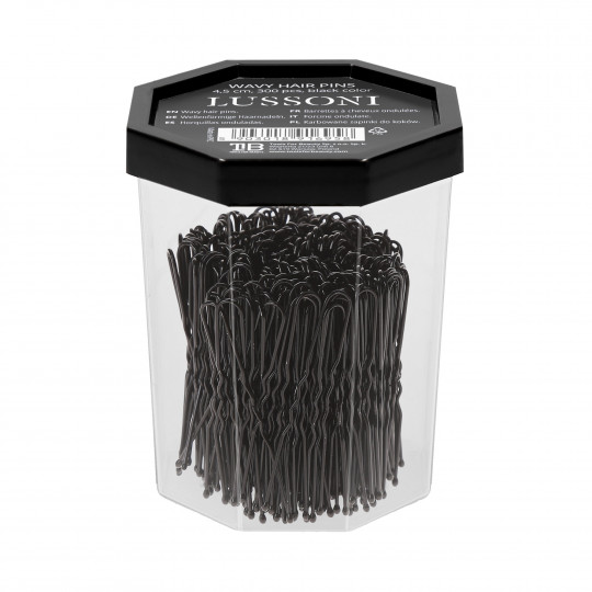 LUSSONI Bolte hårnåle, længde 4,5 cm, sort, krøllet, 300 stk.