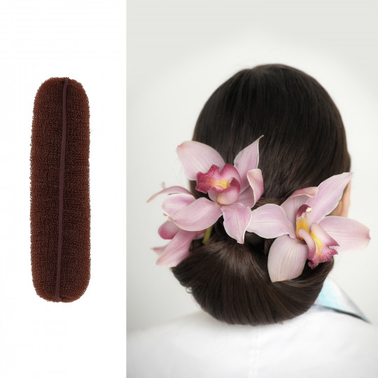 LUSSONI HR ACC HAIR BUN ROLL BROWN 150MM