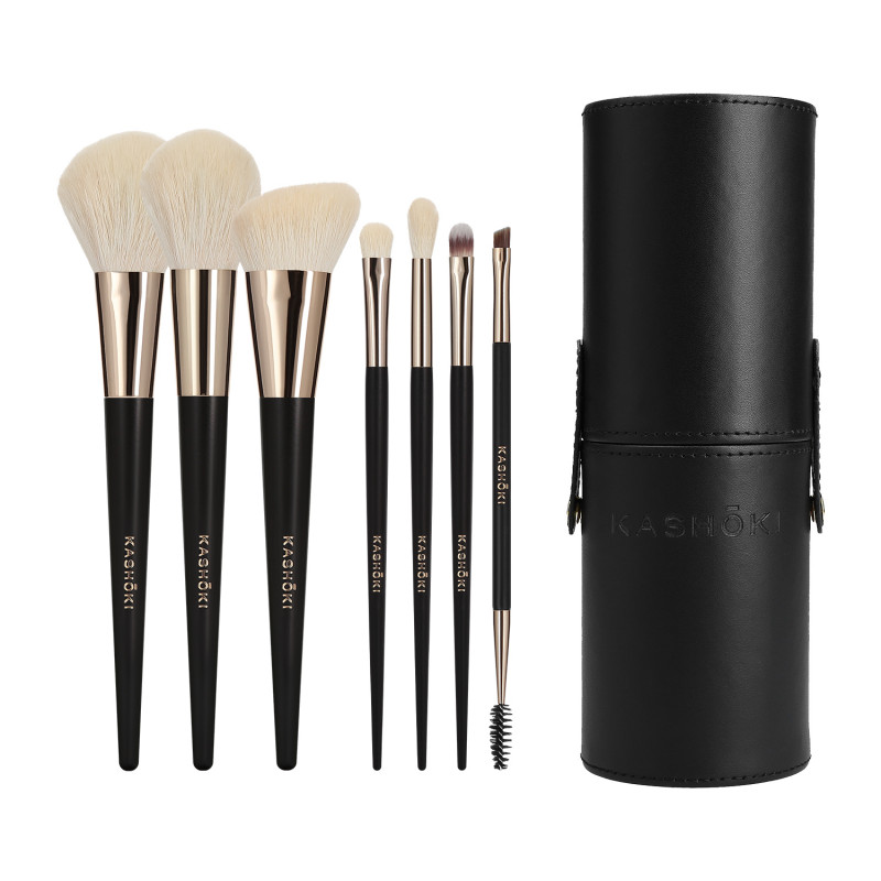 Kashōki Suisen Makeup Brush Set with Brush Tube 8 Pcs