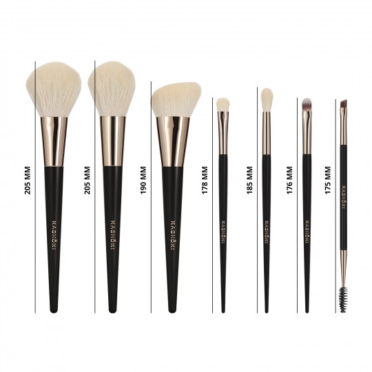 Kashōki Suisen Makeup Brush Set with Brush Tube 8 Pcs