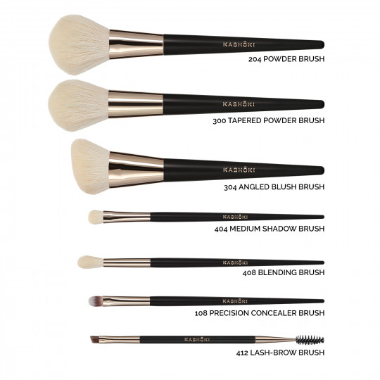 Kashōki Suisen Makeup Brush Set with Brush Tube 8 Pcs