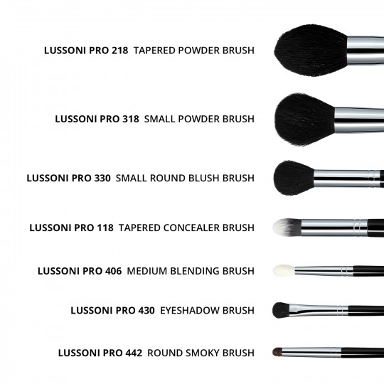 Lussoni Beauty Queen Set di Pennelli Trucco Professionale Confezione da 7