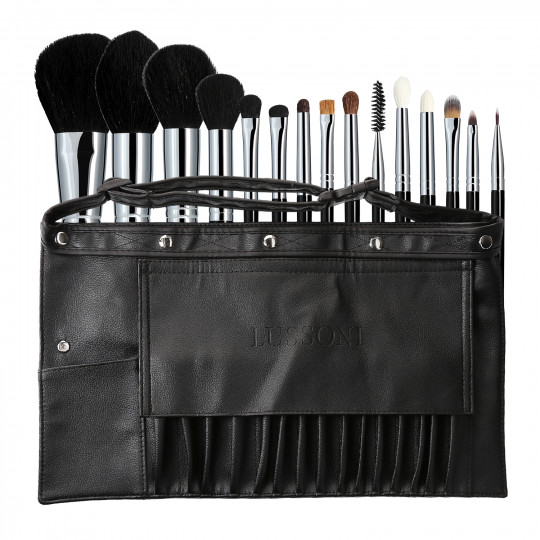 Lussoni Master Kit Professional Makeup Pinsel Set mit Gürtel 16 Stk.