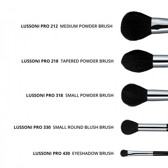 LUSSONI Master Kit 16-osainen sarja ammattimaisia meikkisiveltimiä meikkinauhalla