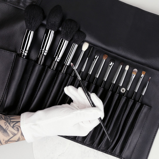 Lussoni Master Kit Professional Makeup Pinsel Set mit Gürtel 16 Stk.