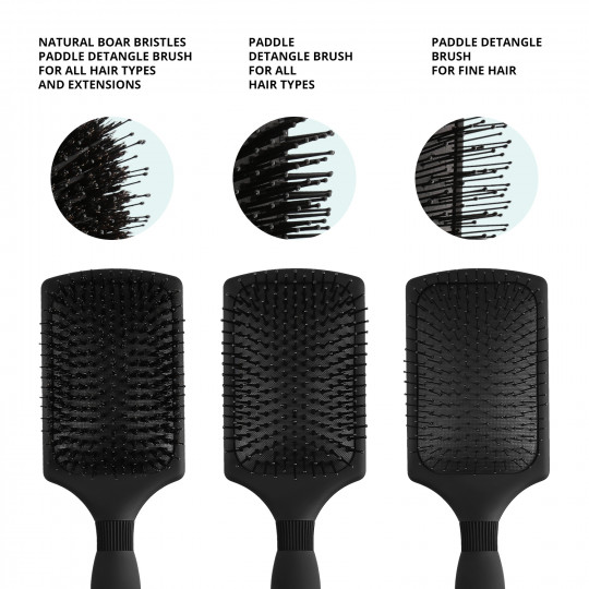 LUSSONI Gentle Detanglers Sæt med 3 professionelle hårbørster