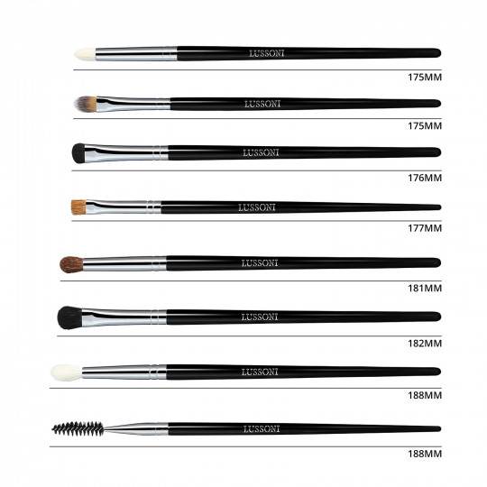 LUSSONI Smokey Eye 8 Pcs Professional Makeup Brush Set	