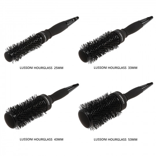 LUSSONI Hourglass 4 Pcs Professional Round Brush Set		