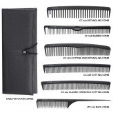 LUSSONI 7 Pcs Professional Comb Set With Case