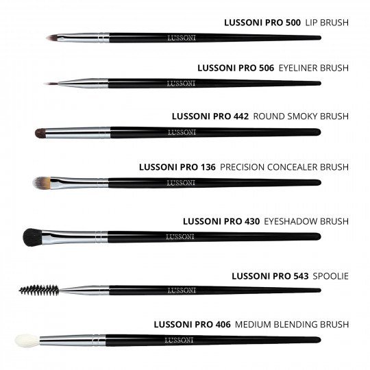 LUSSONI Pennelli Make Up Set di 7 Pezzi per Trucco Professionale