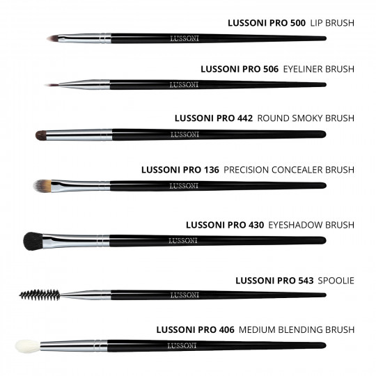 Lussoni Eye Catching Set de 7 Brochas de Maquillaje Profesional