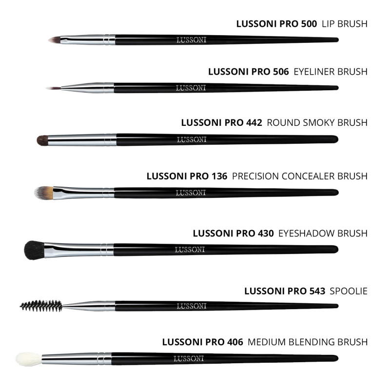 Lussoni Eye Catching Set Pinceaux de Maquillage Professionnel 7 pcs