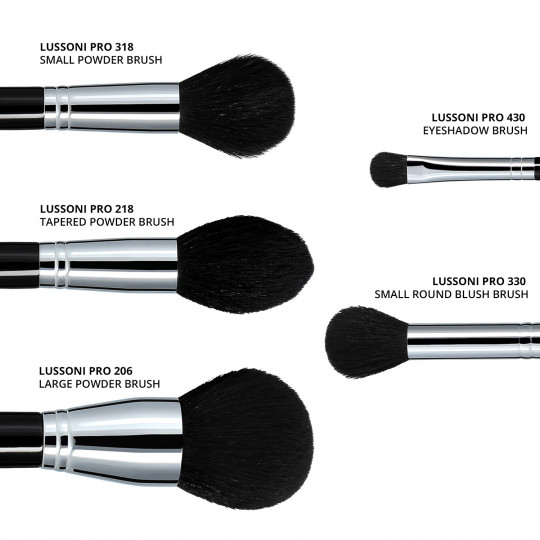 LUSSONI Makeup Essentials Комплект от 5 професионални четки за грим
