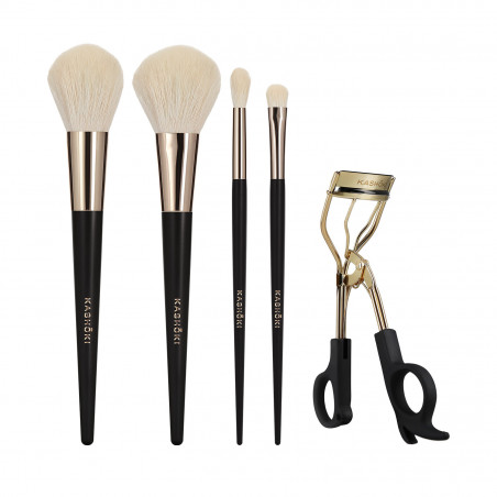 Kashōki Oniyuri 5 Pcs Makeup Brush Set With Eyelash Curler