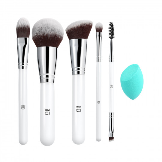 T4B ILŪ Everyday Essentials – 6-delt makeup børstesæt med svamp