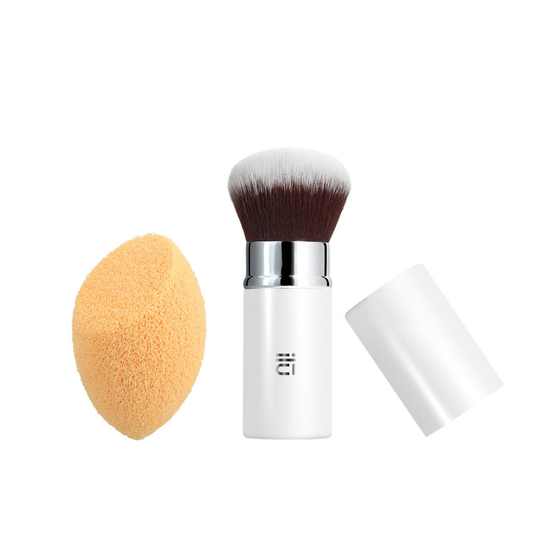 T4B ILŪ Less Is More – 2-częściowy zestaw: pędzel do pudru i gąbka do oczyszczania twarzy
