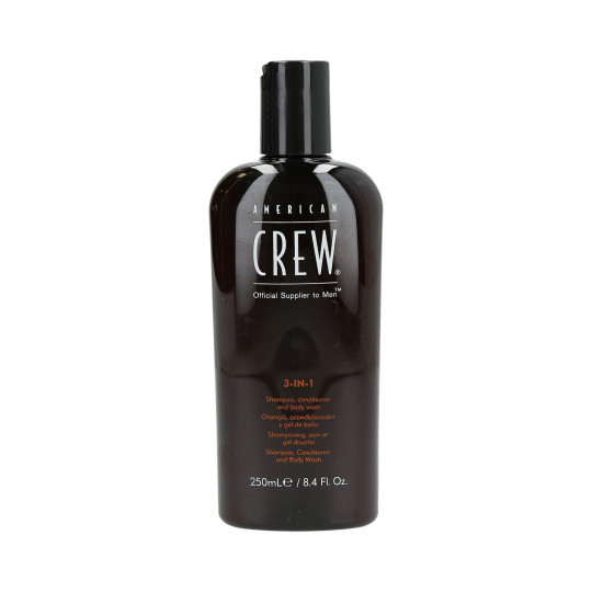 AMERICAN CREW Shampoo, condicionador e gel de banho 3 em 1 250ml