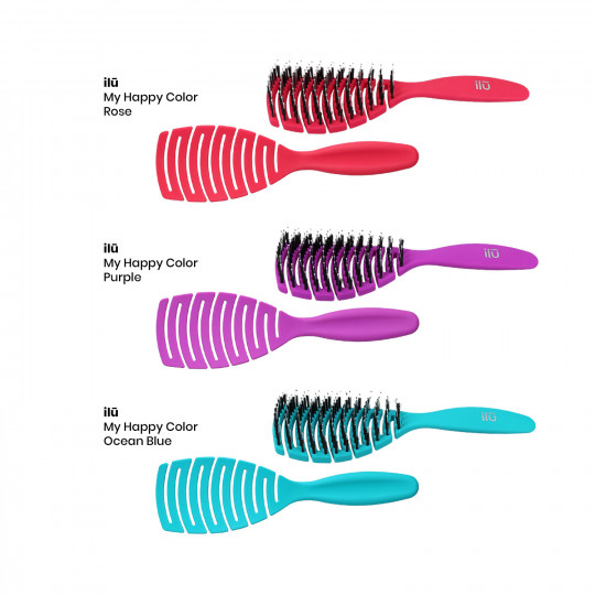 T4B ILŪ My Happy Color 3 Pcs Set Brosses à Cheveux