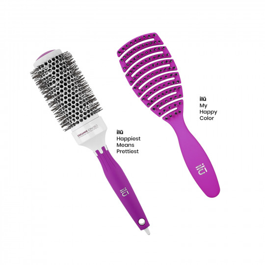 T4B ILŪ Комплект от 2 лилави четки: за оформяне и разресване на коса