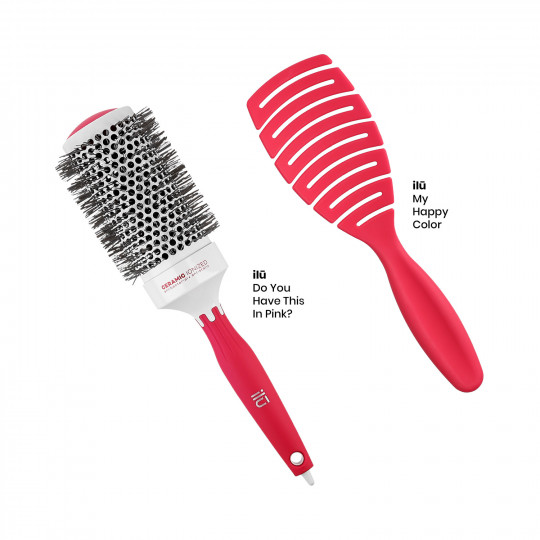 T4B ILŪ Set 2 Brosse à Cheveux Rouges 1 Brosse Démêlante et 1 Brosse Coiffante