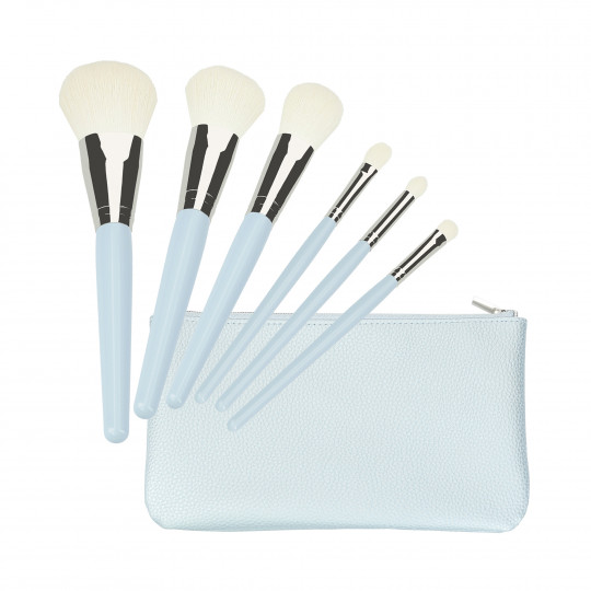 MIMO by Tools For Beauty, 6 Stück Make-up Pinsel Set, blau