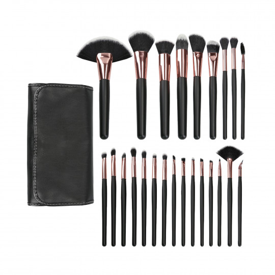 MIMO by Tools For Beauty, Set di pennelli trucco 24 pezzi, nero