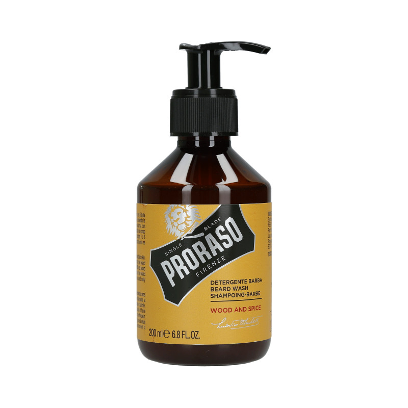 PRORASO SINGLE BLADE Wood & Spice Beard Shampoo 200ml