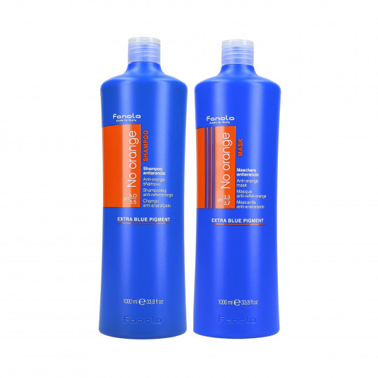 FANOLA NO ORANGE Sæt til brunt hår shampoo 1000ml + maske 1000ml