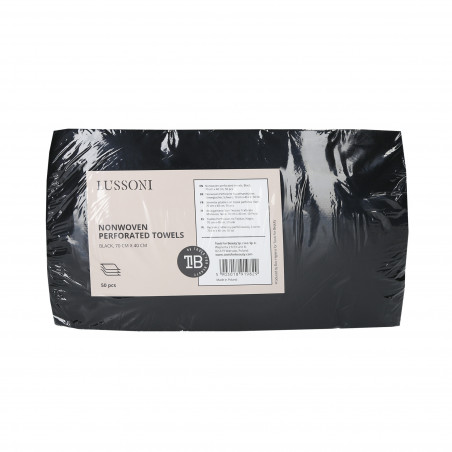LUSSONI by Tools For Beauty 50 Stück Nonwoven Perforierte Papierhandtücher, Einwegtücher, Schwarz, 70cm x 40cm LUSSONI by Tools For Beauty 50 Stück Nonwoven Perforierte Papierhandtücher, Einwegtücher, Schwarz, 70cm x 40cm