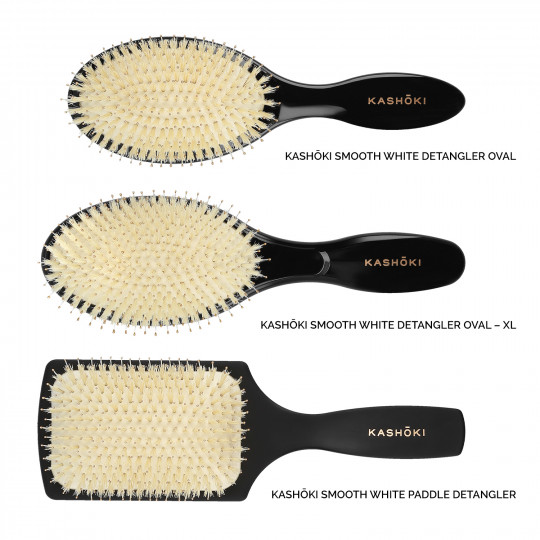 Kashōki by Tools For Beauty, Smooth White Detangler 3 Pcs Hairbrush Set