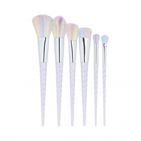 MIMO by Tools For Beauty, 6 Pcs Makeup Brush Set, Unicorn, Pastel