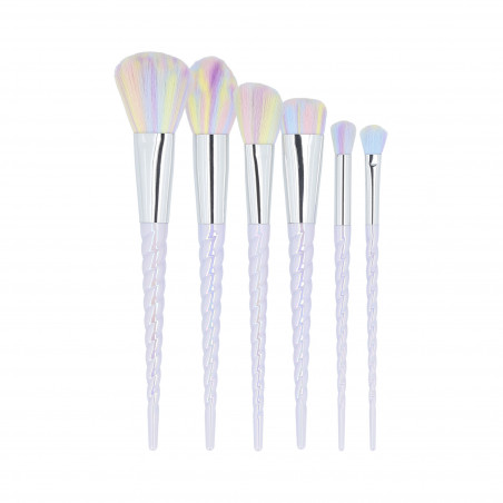 MIMO by Tools For Beauty 6-teiliges Einhorn Make-up Pinsel Set, Pastellfarbe