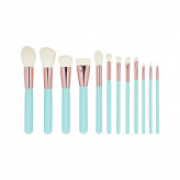 MIMO by Tools For Beauty, Set de 12 pinceaux à maquillage avec étui, Turquoise