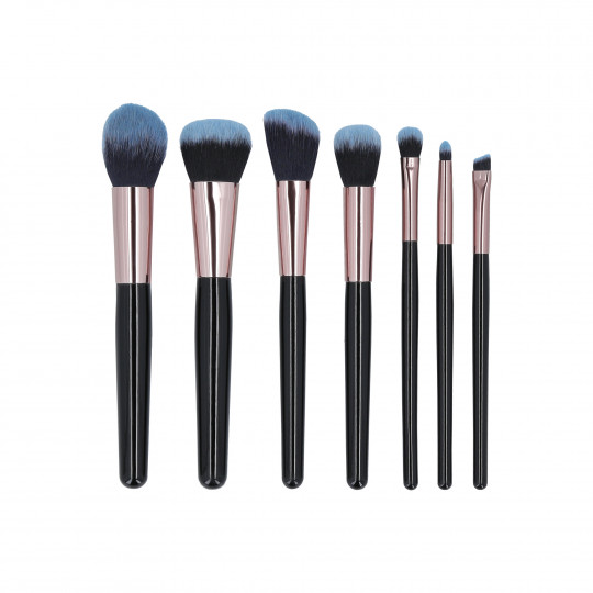 MIMO by Tools For Beauty, Set de 7 Brochas de Maquillaje con Estuche, Negro