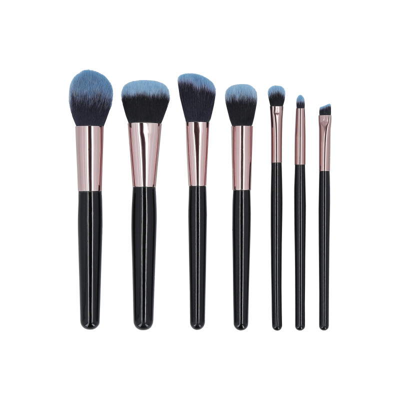 MIMO by Tools For Beauty, Zestaw 7 pędzli do makijażu z kosmetyczką, Czarny