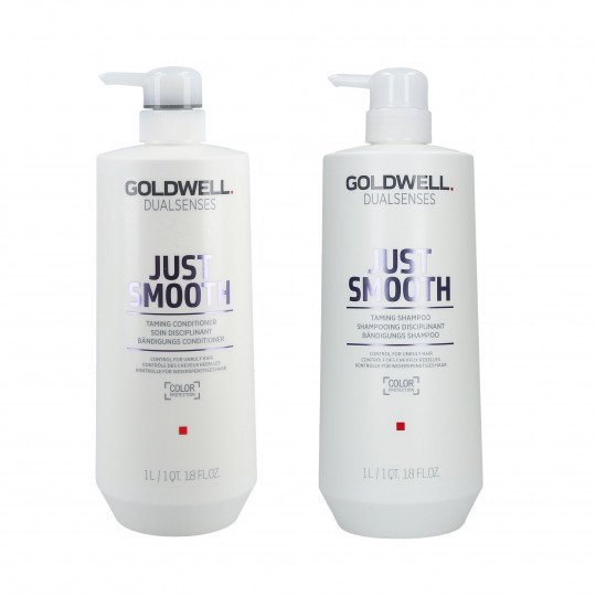 GOLDWELL DUALSENSES JUST SMOOTH Conjunto shampoo 1000ml + condicionador 1000ml