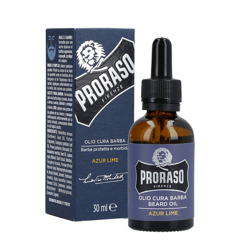 PRORASO SINGLE BLADE Azur Lime Beard õli 30ml