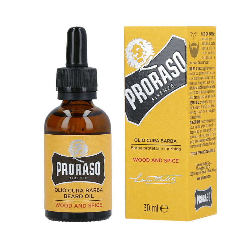 PRORASO SINGLE BLADE Wood And Spice Beard oil 30ml