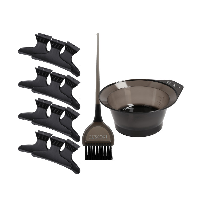 LUSSONI HR ACC HAIR BOWL 250ML+BRUSH+DIVIDERS SET