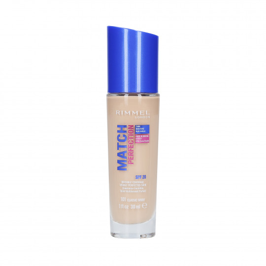 RIMMEL MATCH PERFECTION Covering foundation SPF20 101 Classic Ivory 30ml