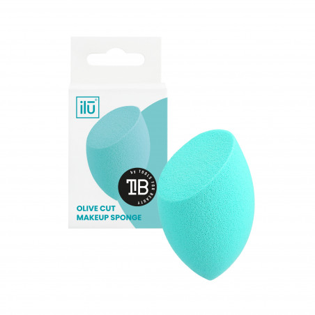 ilū Olive Cut Makeup Sponge, Turquoise