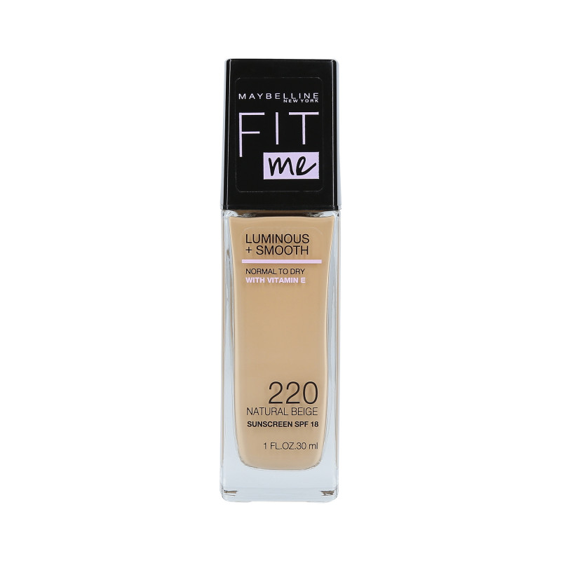 MAYBELLINE FIT ME LUMINOUS + SMOOTH Face foundation 220 Naturlig Beige 30ml