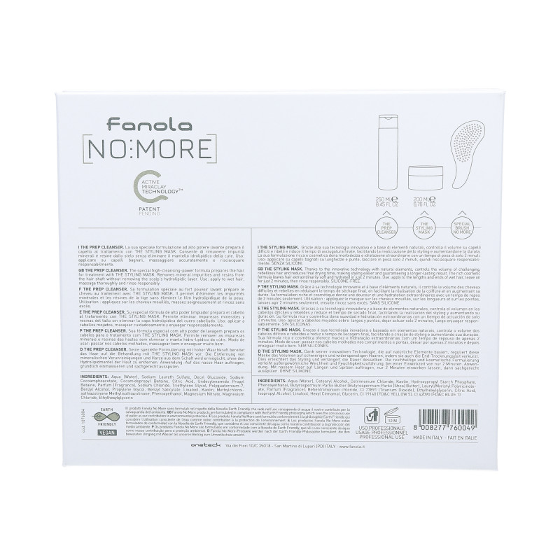 FANOLA NO MORE Zestaw do włosów Szampon 250ml + Maska 200ml + Szczotka - 5